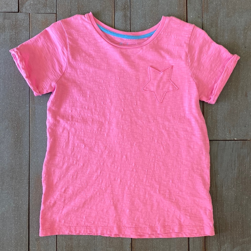 EUC Mini Boden Pink Star Short Sleeve T-shirt Size 11 -12